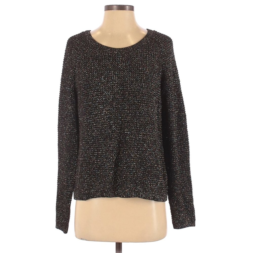 RACHEL Rachel Roy Black Sweater Open Back Glitter - Picture 1 of 7
